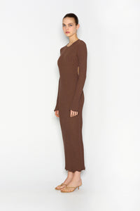 HIDDEN GEM KNITTED DRESS BROWN