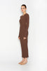 HIDDEN GEM KNITTED DRESS BROWN