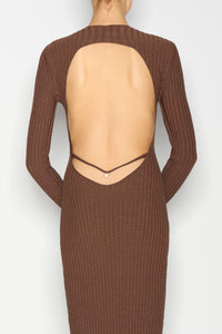 HIDDEN GEM KNITTED DRESS BROWN