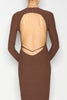 HIDDEN GEM KNITTED DRESS BROWN