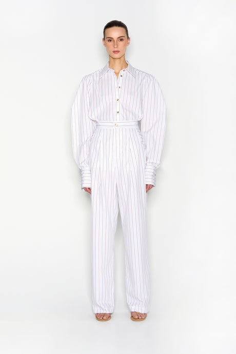 PINA COLADA TROUSERS WHITE/BROWN