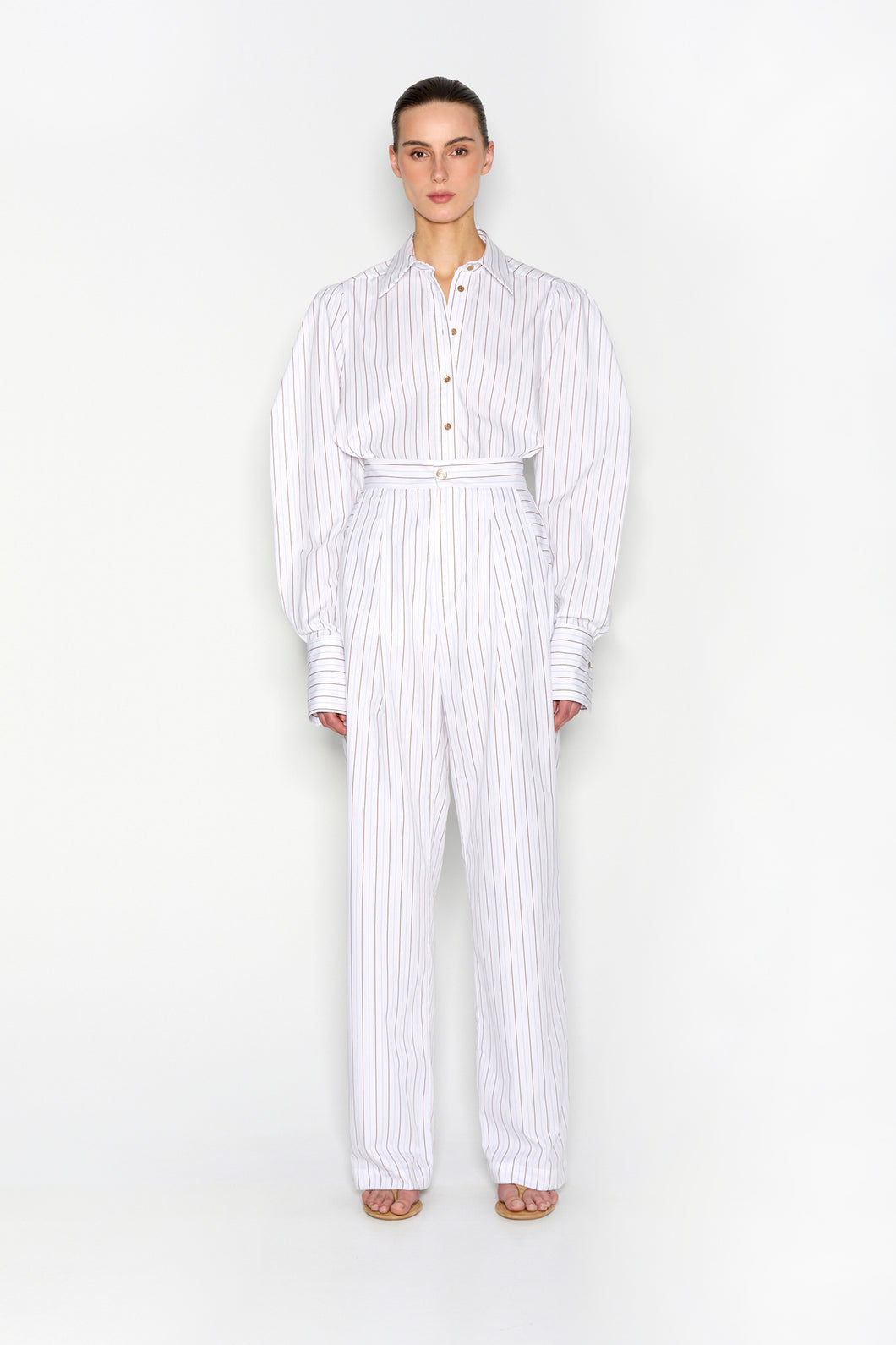 PINA COLADA TROUSERS WHITE/BROWN