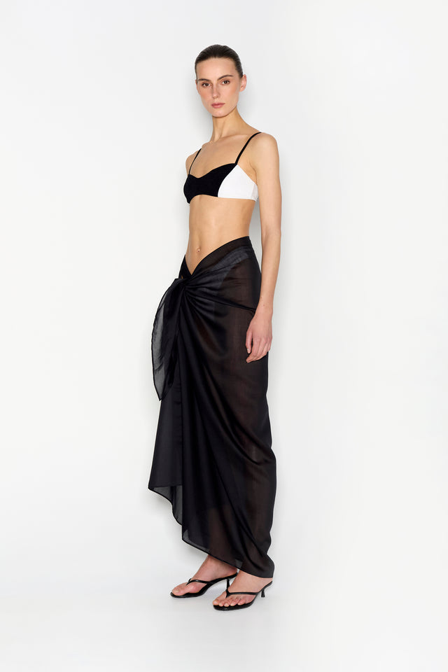 LAYOVER SARONG VOILE BLACK