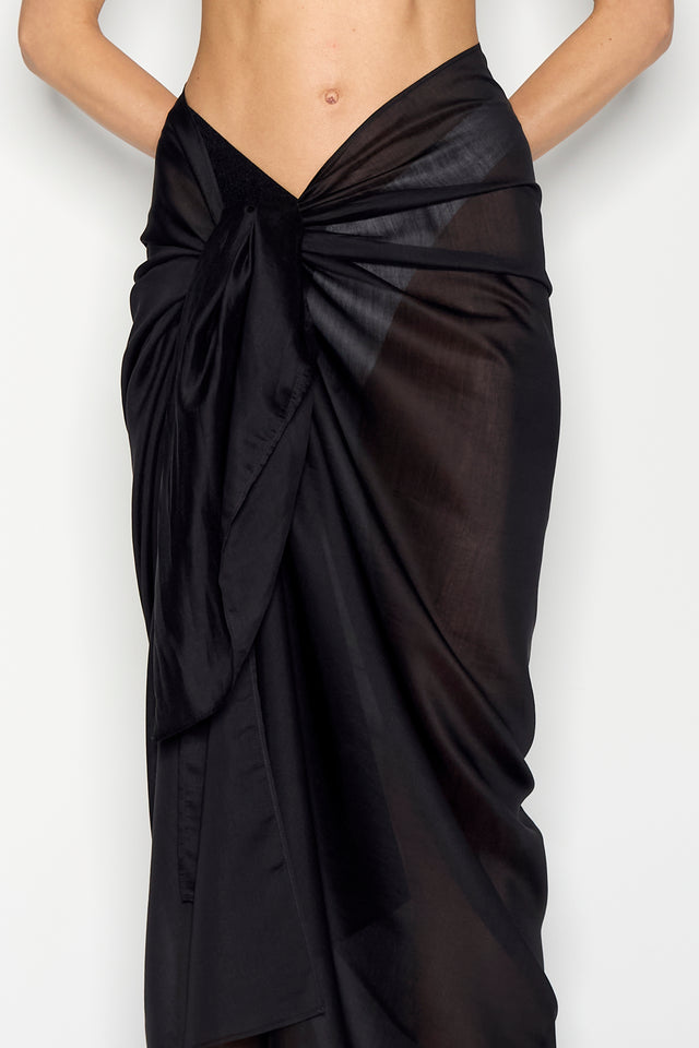 LAYOVER SARONG VOILE BLACK