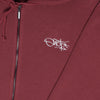 Wine Red Tag Zip Hoodie