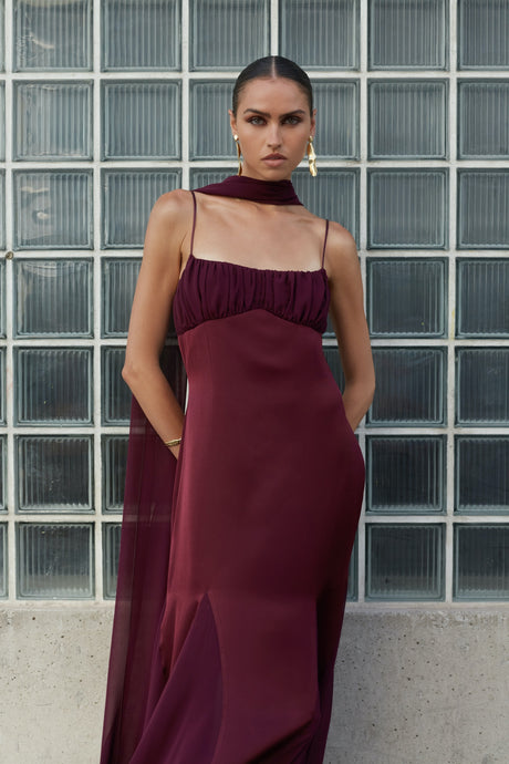 GABRIELLE DRESS | BURGUNDY