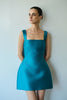 VASILIKI MINI DRESS PETROL BLUE