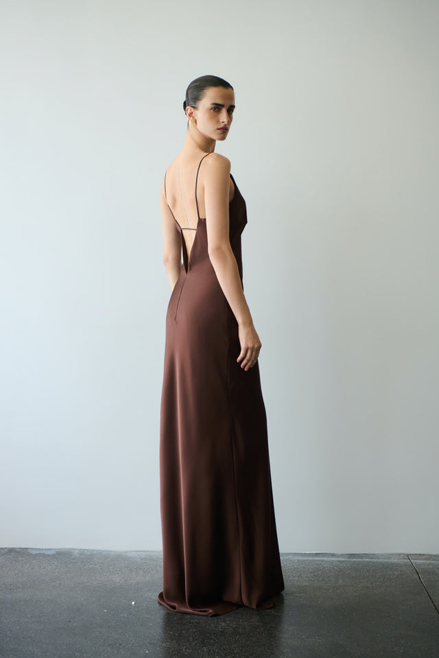 LUISA DRESS CINNAMON BROWN