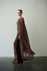 LONG SLEEVE CAPE CINNAMON BROWN