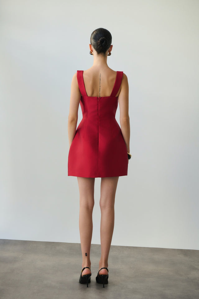 VASILIKI MINI DRESS SCARLET RED