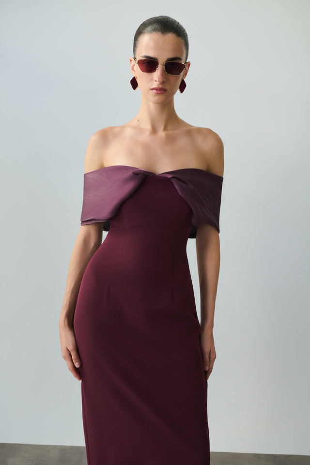 MADELEINE DRESS BURGUNDY