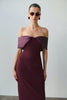 MADELEINE DRESS BURGUNDY