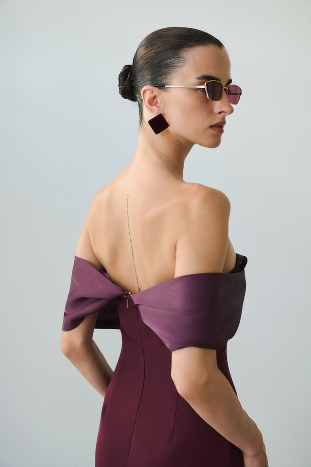 MADELEINE DRESS BURGUNDY