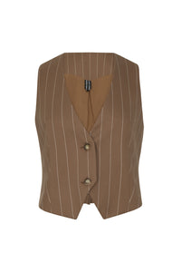 STORY LINES VEST BROWN - PRE-ORDER