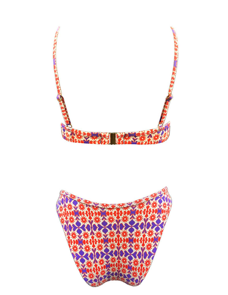 SOLAR FLAME RUFFLED BIKINI