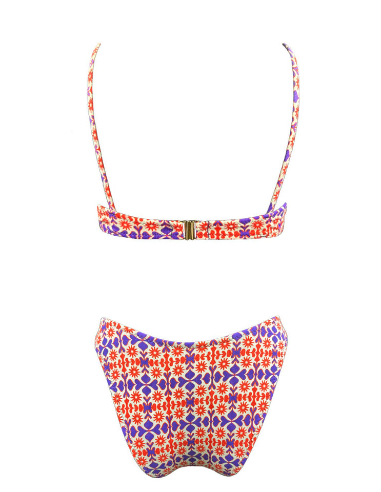 SOLAR FLAME RUCHED BIKINI
