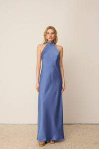 BLUE OPEN BACK MAXI DRESS