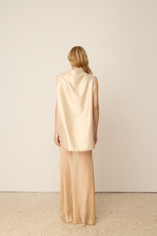 ECRU SILK MUSLIN SKIRT