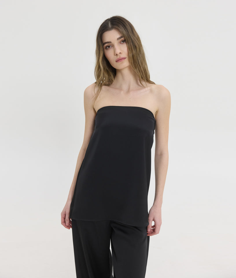 MAIRA STRAPLESS TOP BLACK