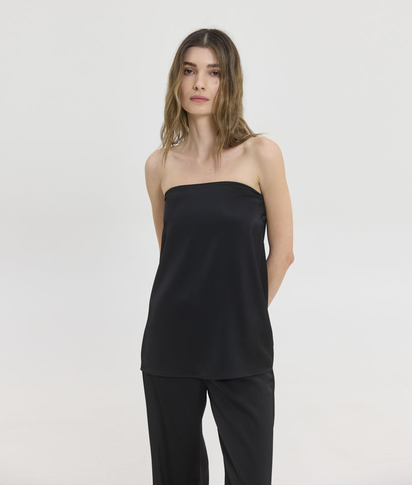 MAIRA STRAPLESS TOP BLACK