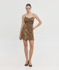 ISALINE PRINTED SATIN DRESS ANIMAL