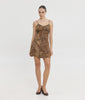 ISALINE PRINTED SATIN DRESS ANIMAL
