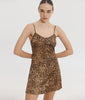 ISALINE PRINTED SATIN DRESS ANIMAL