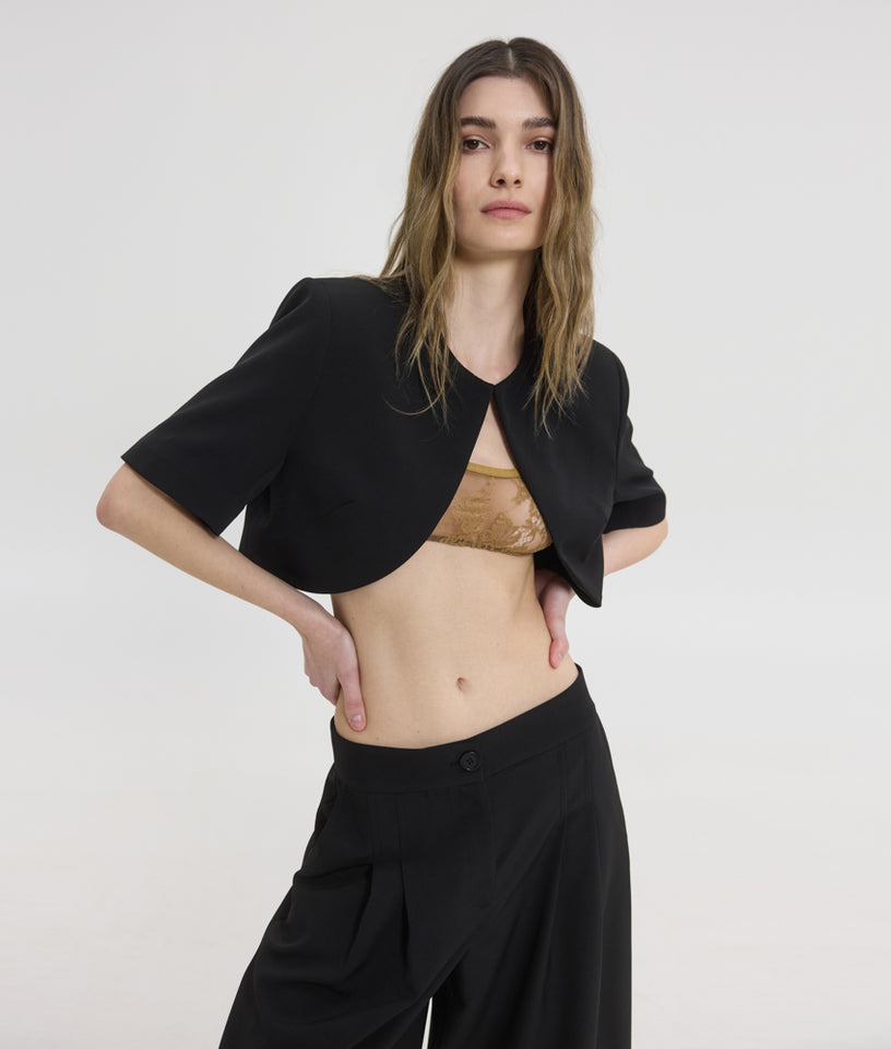 PHOIBE CROP BLAZER BLACK