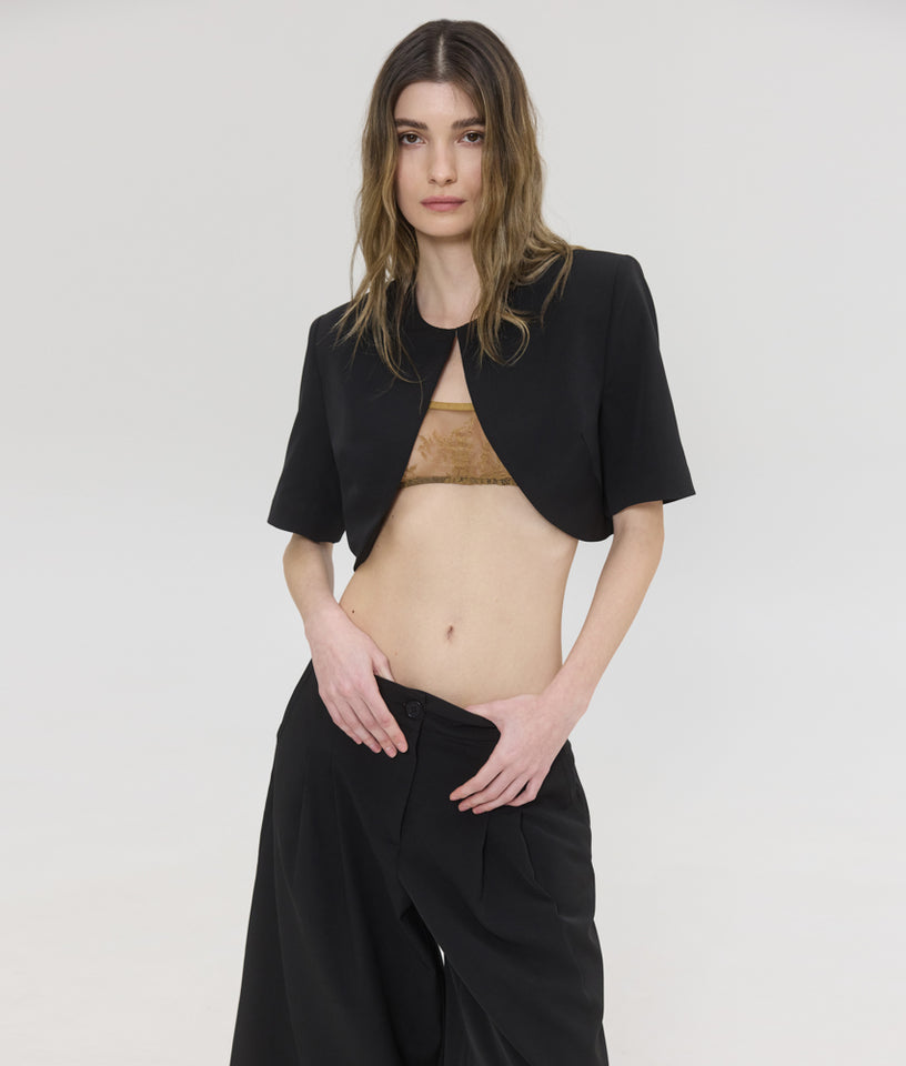 PHOIBE CROP BLAZER BLACK