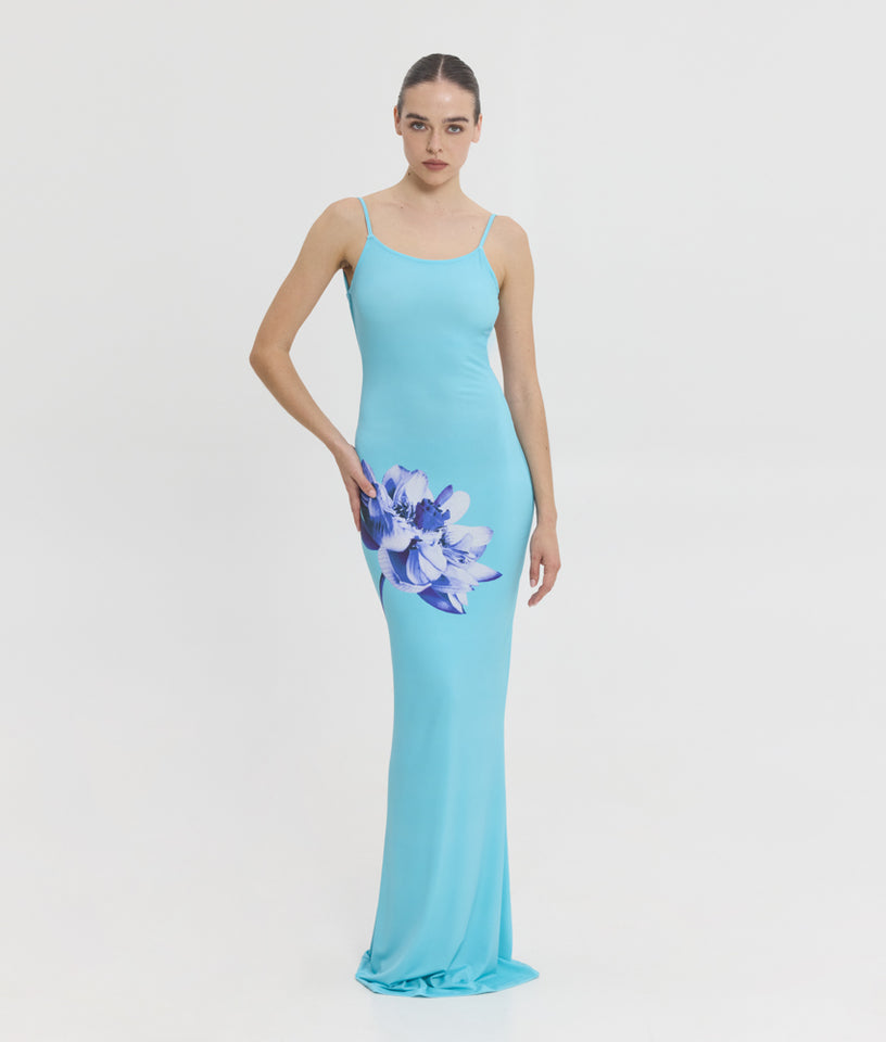 VERONICA DRESS AQUA FLORAL