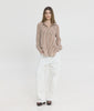 LUCIDA SEMI-SHEER SHIRT BROWN