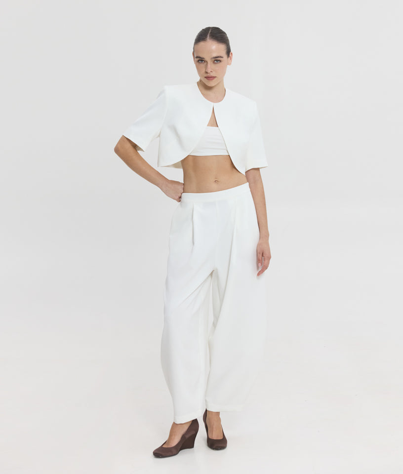 PHOIBE CROP BLAZER OFF WHITE