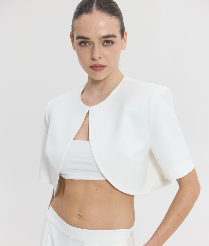PHOIBE CROP BLAZER OFF WHITE