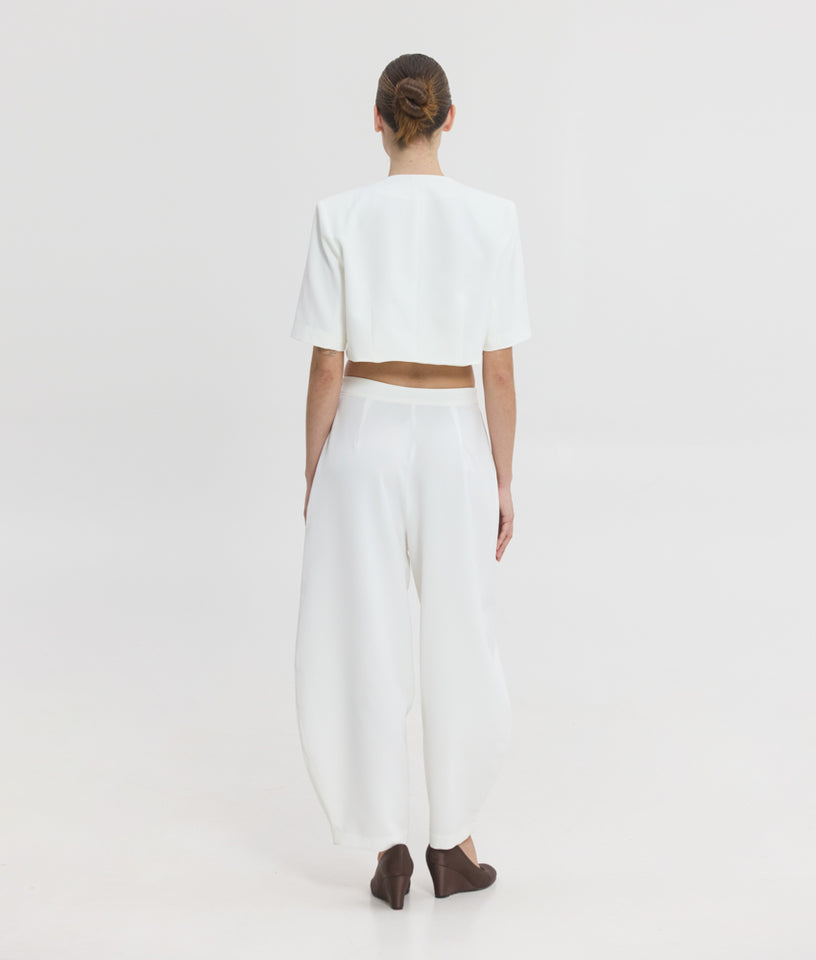PHOIBE CROP BLAZER OFF WHITE
