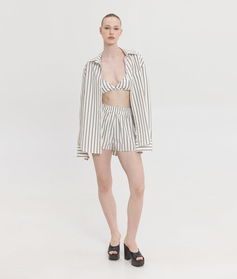 SUZANNE PRINTED BRALLETE BROWN STRIPES