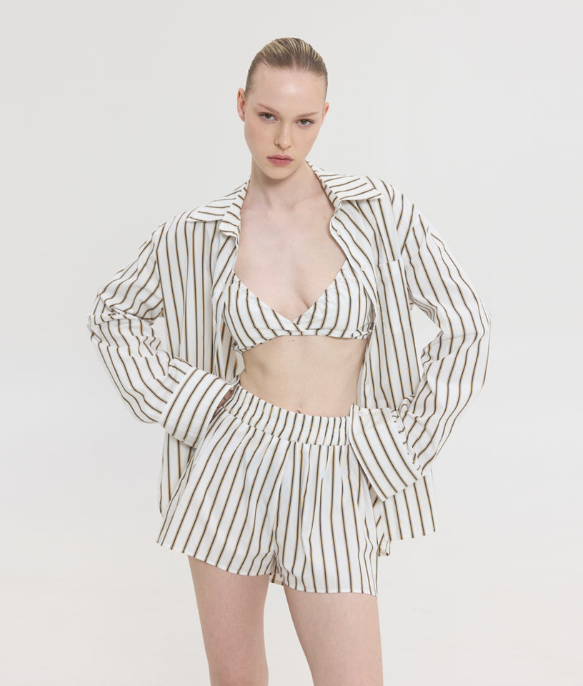 SUZANNE PRINTED BRALLETE BROWN STRIPES