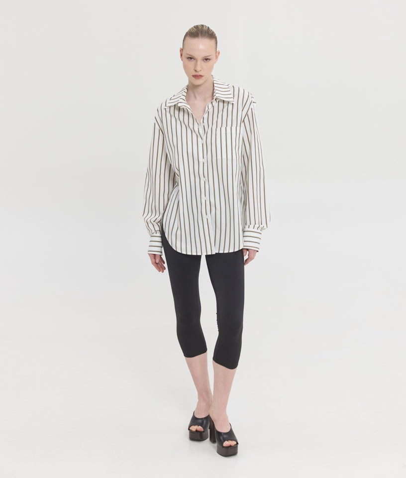 REINA SHIRT BROWN STRIPES