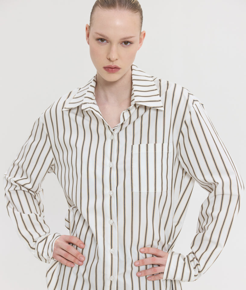 REINA SHIRT BROWN STRIPES
