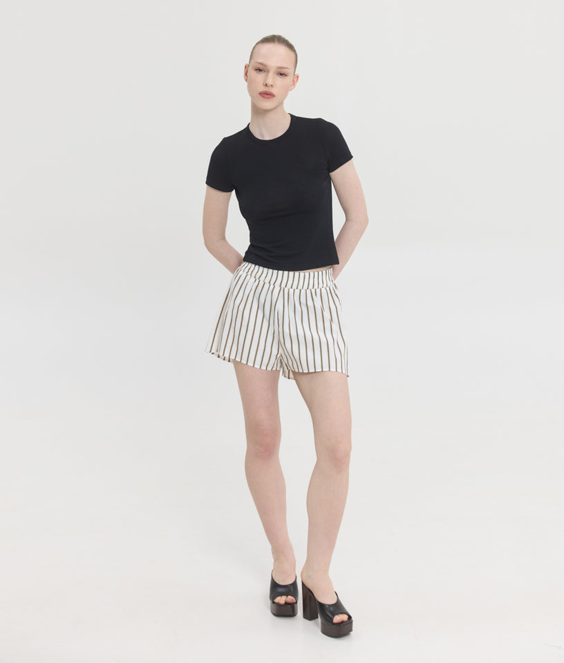 REINA BOXER BROWN STRIPES