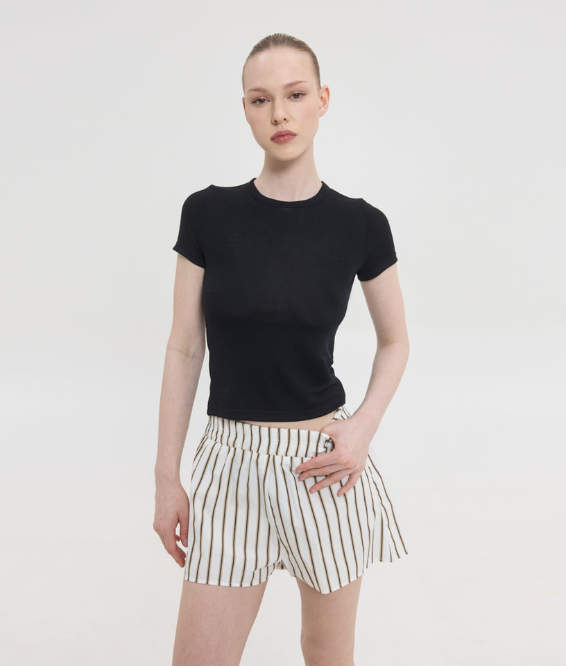REINA BOXER BROWN STRIPES
