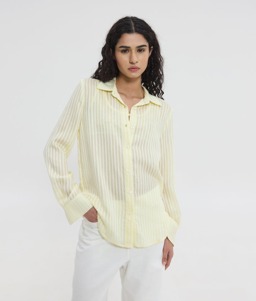 LUCIDA SEMI-SHEER SHIRT YELLOW