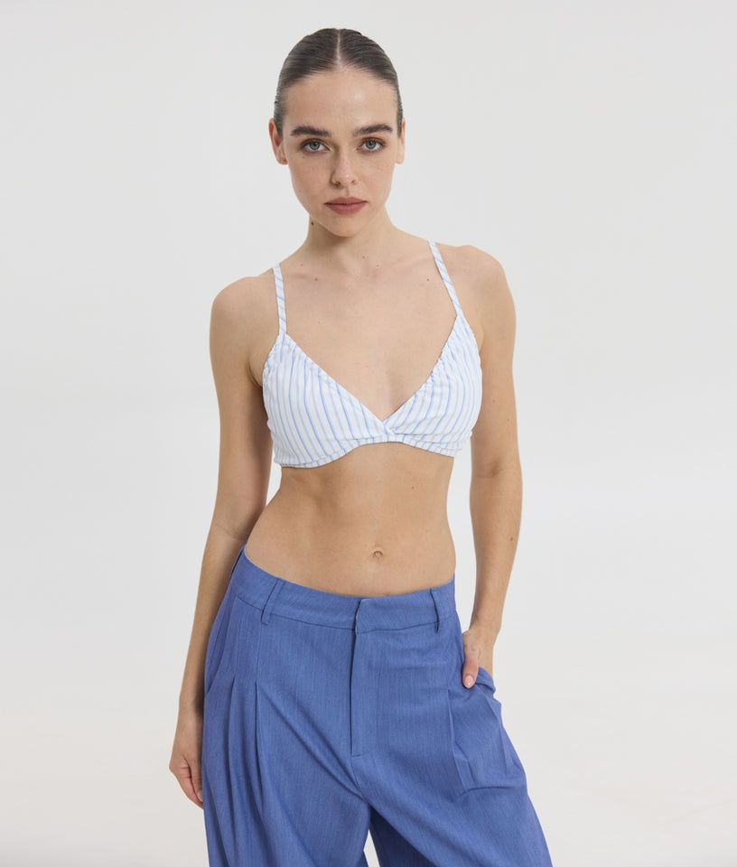 SUZANNE PRINTED BRALLETE BLUE STRIPES