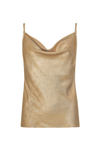 GOLD SATIN DRAPED TOP