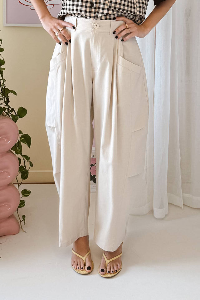 TRAVEL PANTS VANILLA