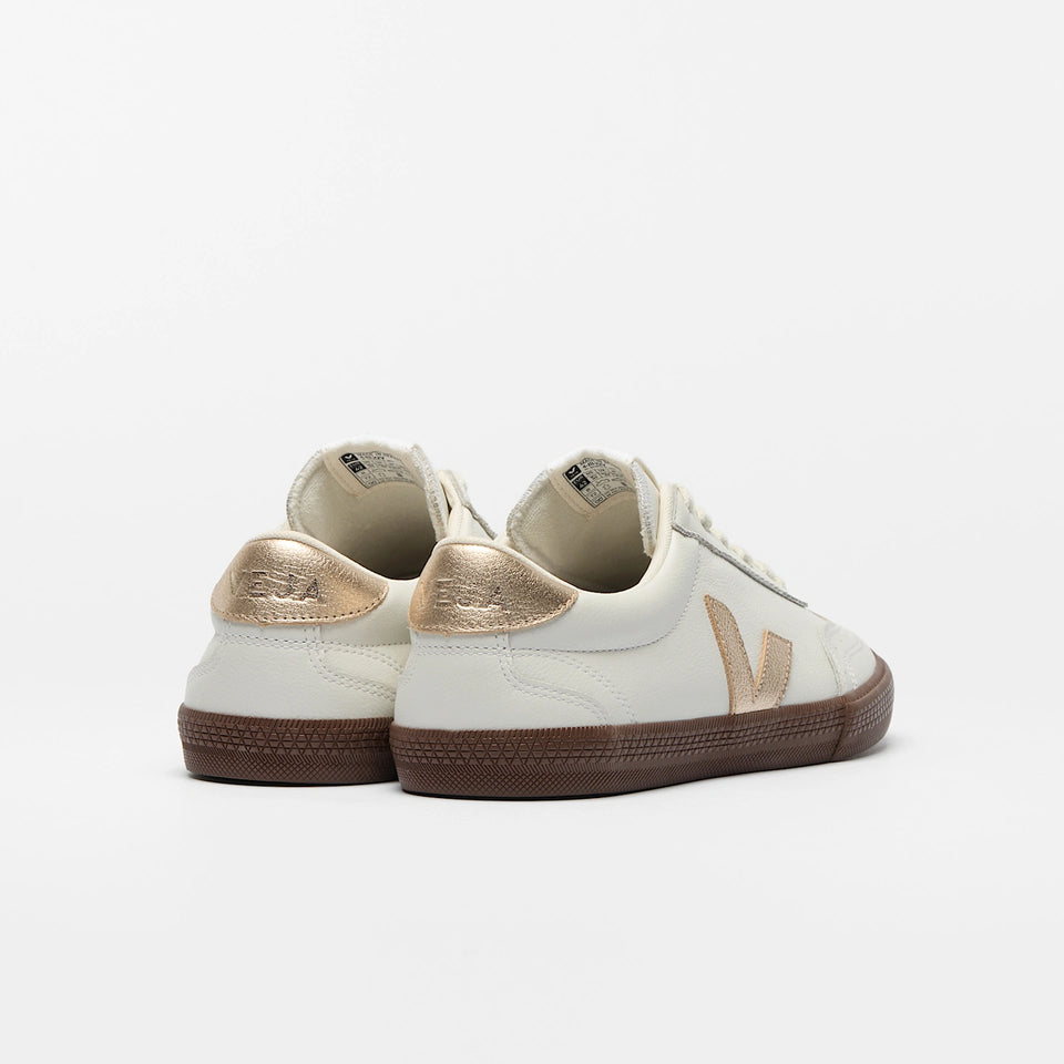 VOLLEY LEATHER WHITE PLATINE BARK