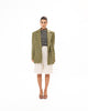 OLIVE FAUX LEATHER BLAZER