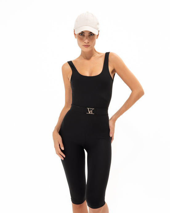 BLACK ACTIVE CAPRI PANTS