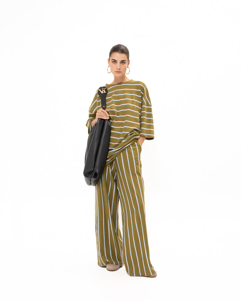 STRIPED OLIVE BLOUSE