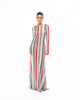 RED STRIPED MESH DRESS