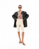 BLACK FAUX LEATHER BLAZER